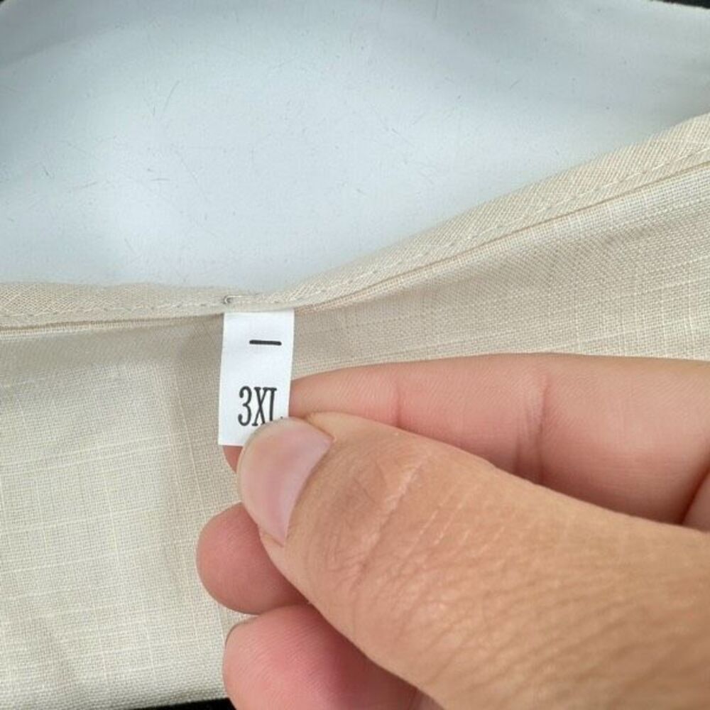 Boutique Women's‎ Embroidered Lace Trim Tie Front Peasant Blouse Cream Size 3XL - Picture 4 of 11